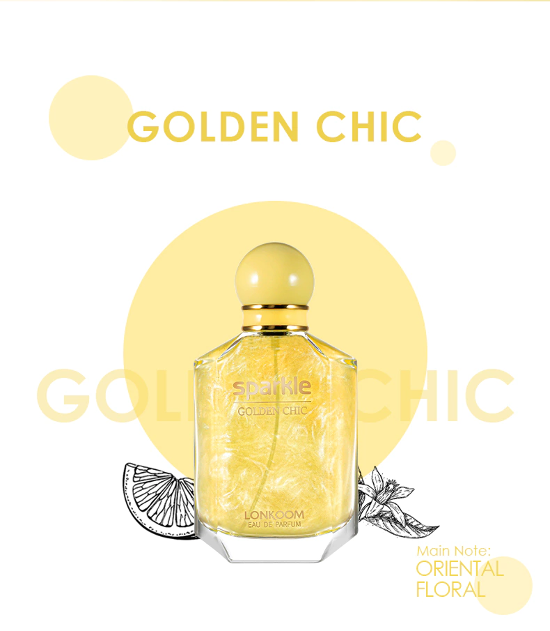 PERFUME FEMININO SPARKLE GOLDEN CHIC 100 ML LONKOOM - Imagem 2